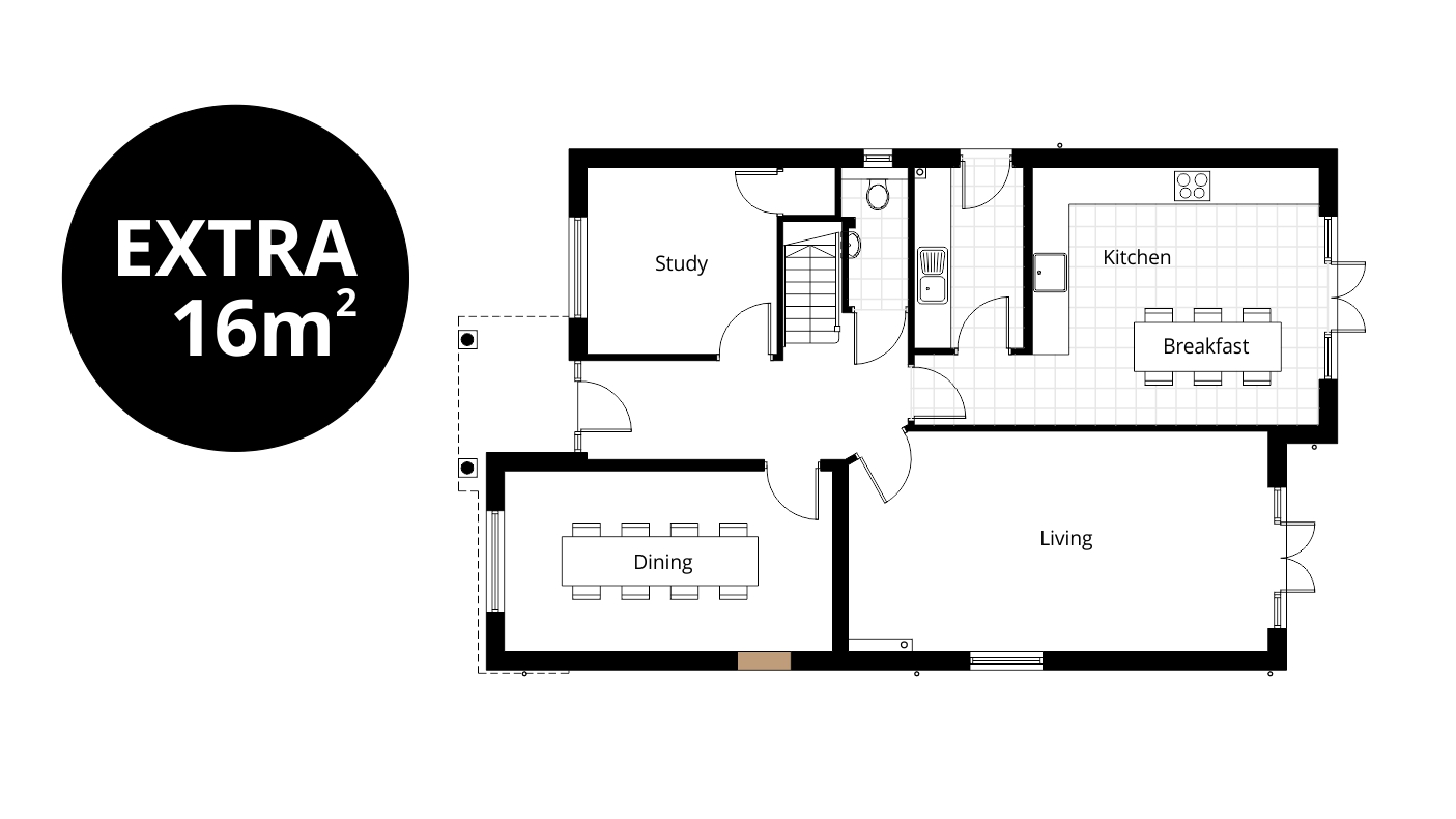 swindon garage conversion floorplan drawing dining room