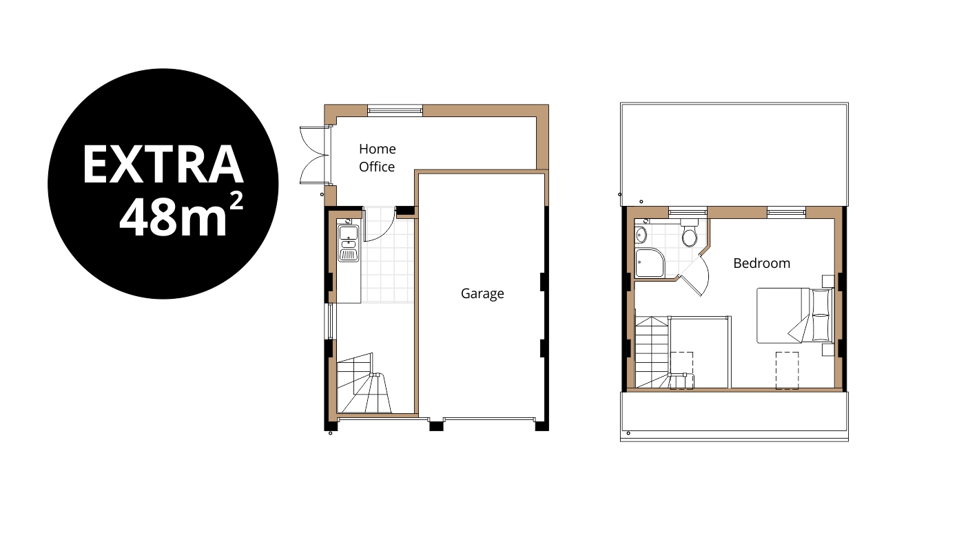 swindon garage conversion floorplan drawing extra bedroom en-suite home office box dormer window