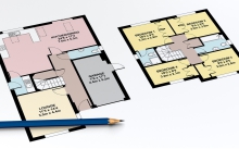 colour floor plan drawings