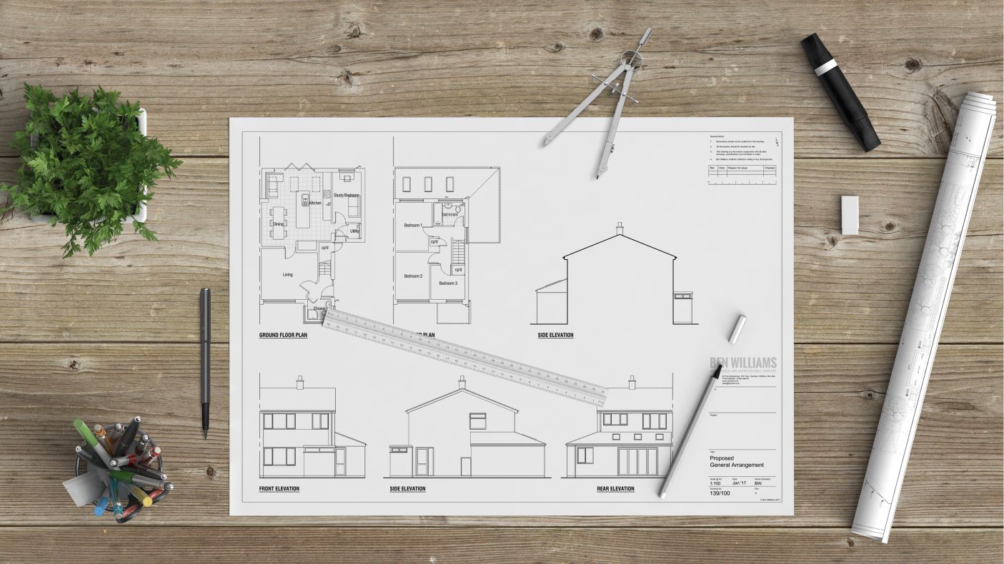 planning application drawing single storey kitchen extension open plan dining bedroom swindon wiltshire cotswolds oxfordshire