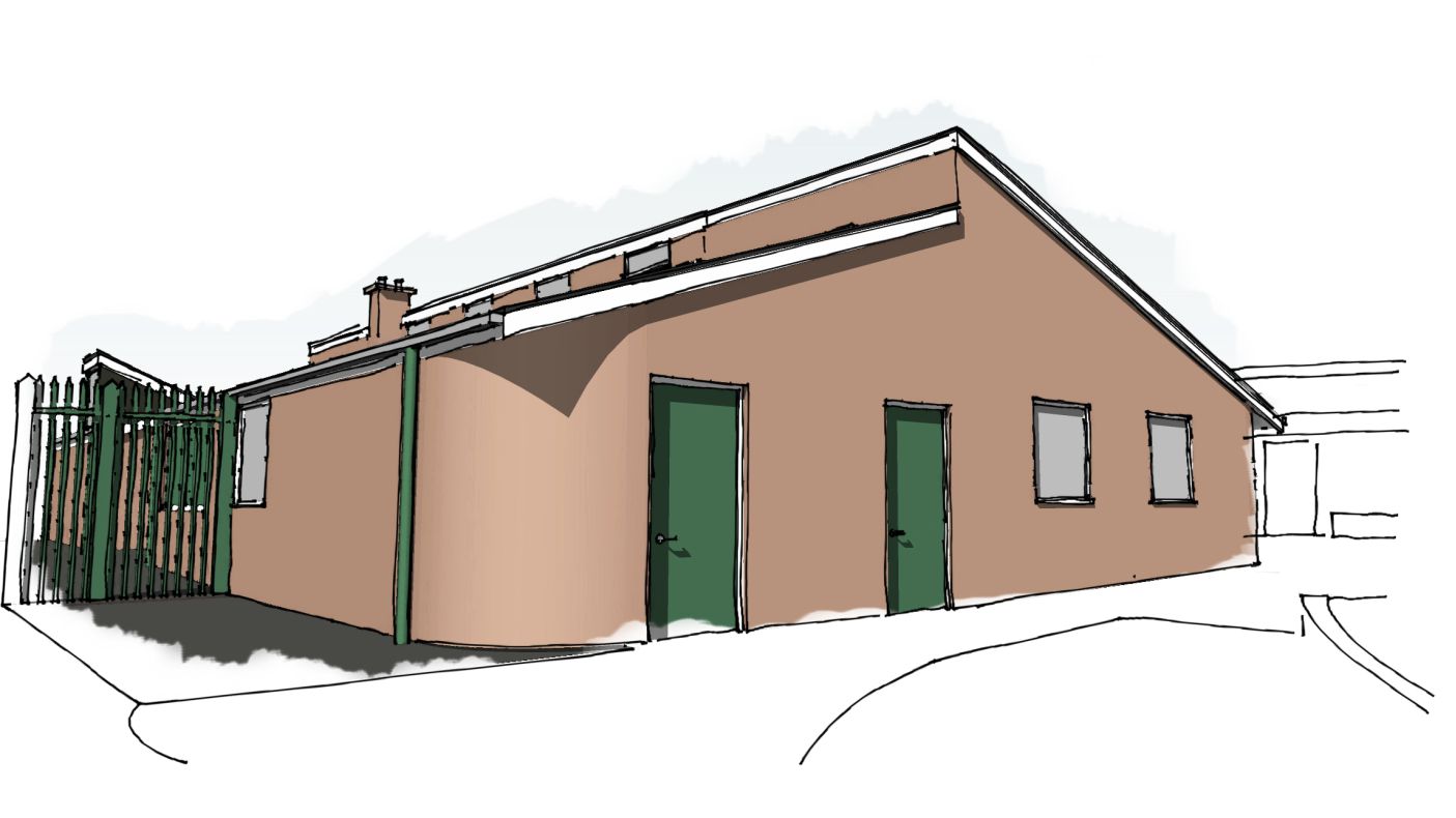 single storey side rear extension planning permission proposed 3d sketch illustration