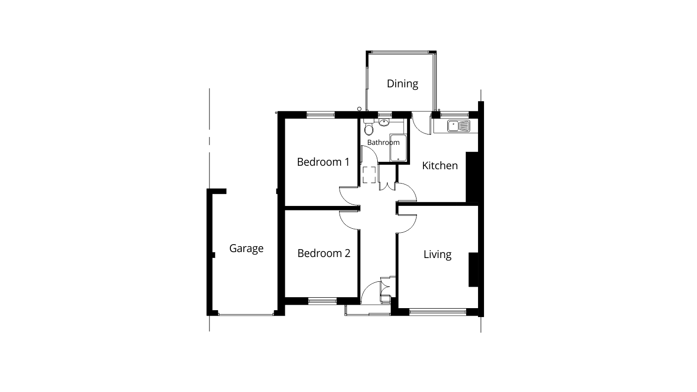 bungalow rear extension planning permission existing floor plan drawing