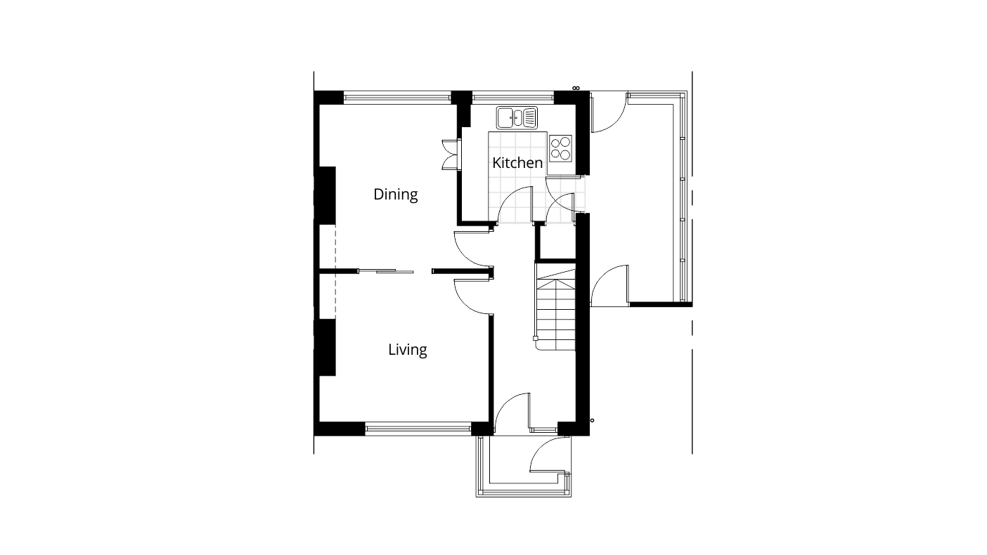 downstairs bathroom side extension existing ground floor plan