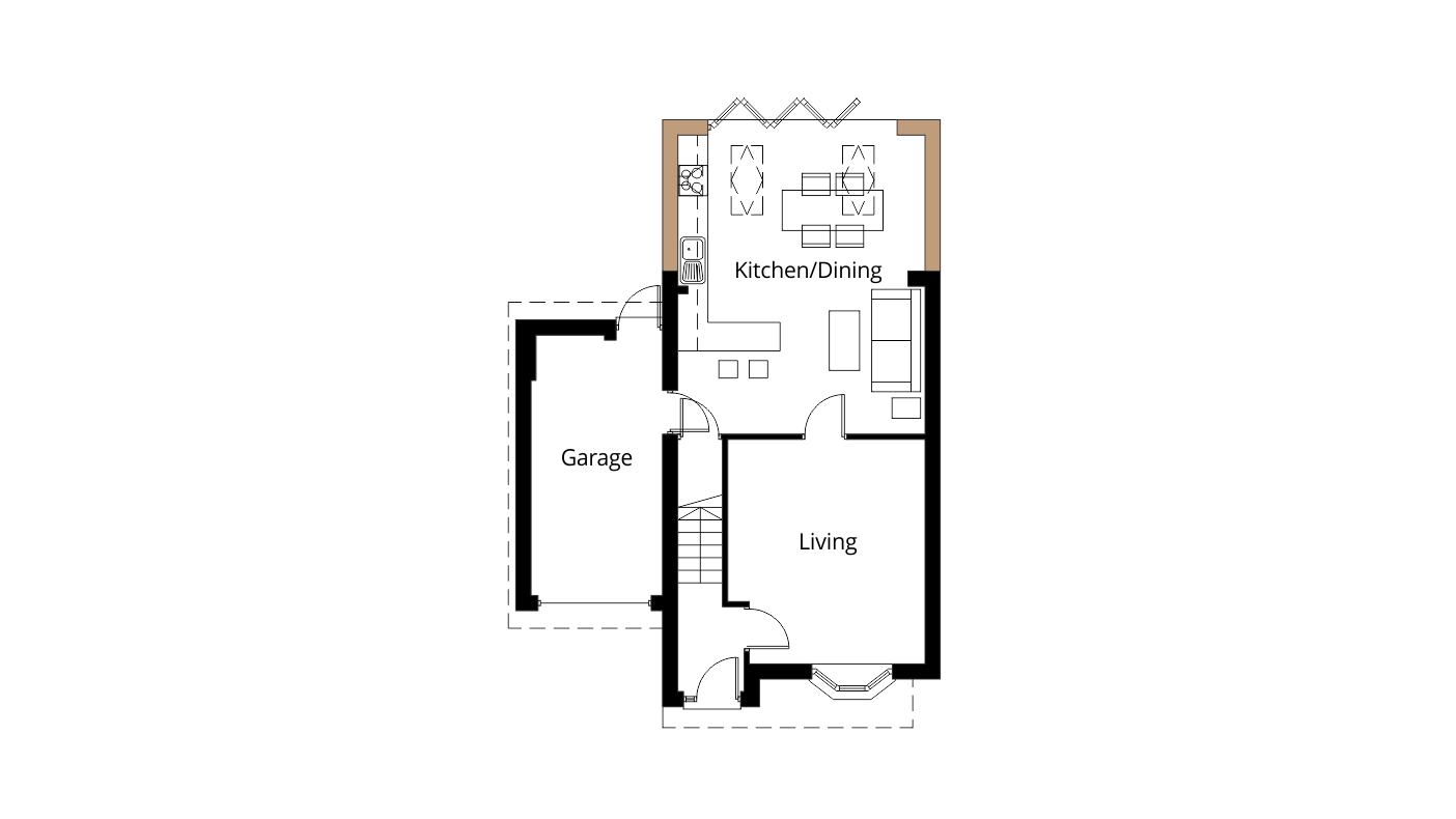 home remodeling kitchen extension bi-fold doors ground floor permitted development drawing
