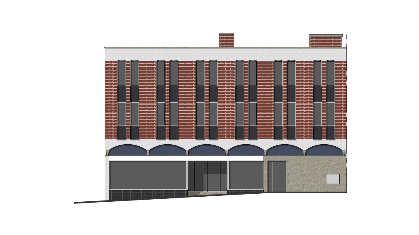 offices to be converted to flats existing front elevation drawing