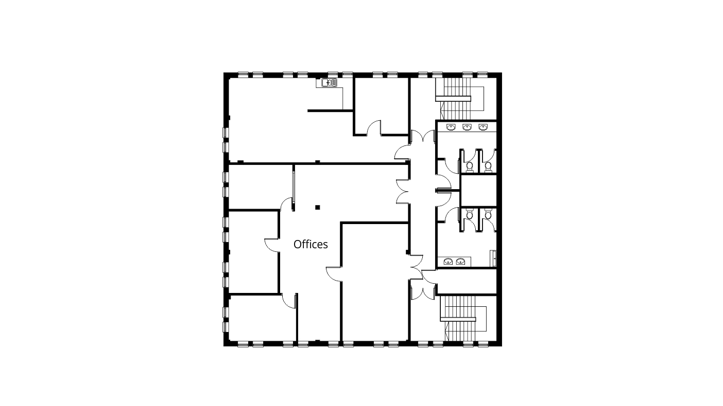 offices to be converted to flats existing second floor plan drawing
