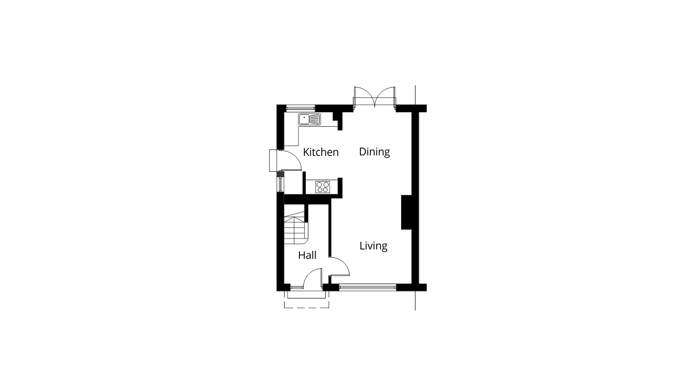 small kitchen extension measured building survey drawing