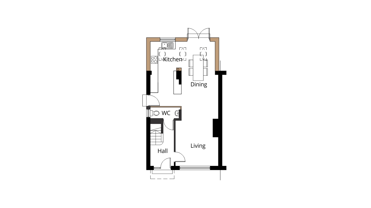 small kitchen extension permitted development drawing
