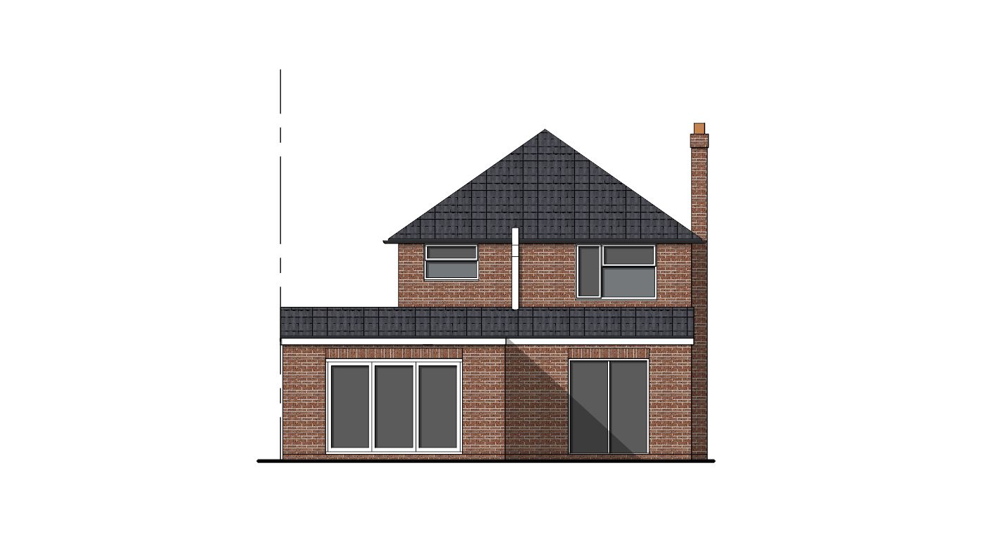 architectural design and planning services proposed rear elevation drawing