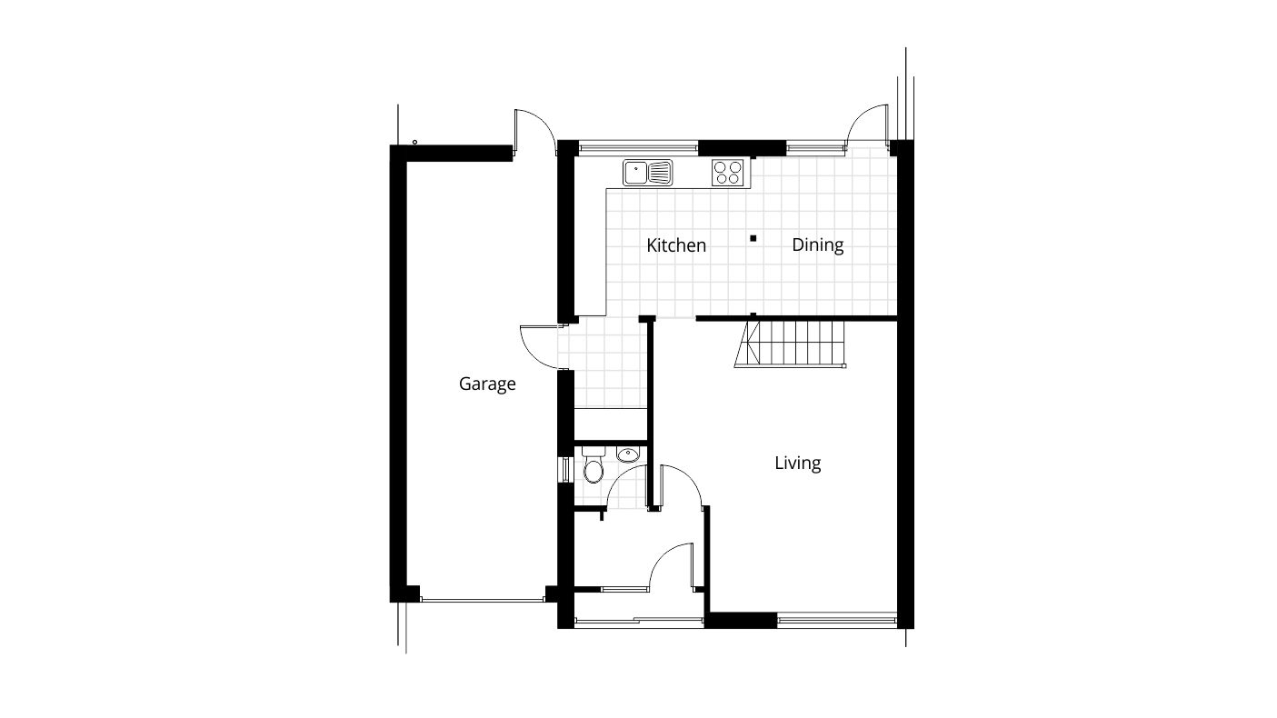large kitchen extension permitted development measured building survey drawing floorplan
